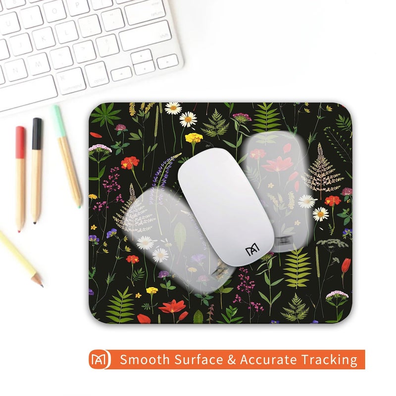 Armanza Square Mouse Pad Flowers,Personalized Premium-Textured Custom Mouse Mat Design,Washable Mousepad Lycra Cloth,Non-Slip Rubber Base Computer Mouse Pads for Wireless Mouse - Image 4